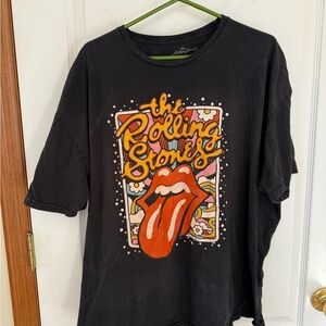 Unisex The Rolling Stones Dark Gray Cotton Shirt